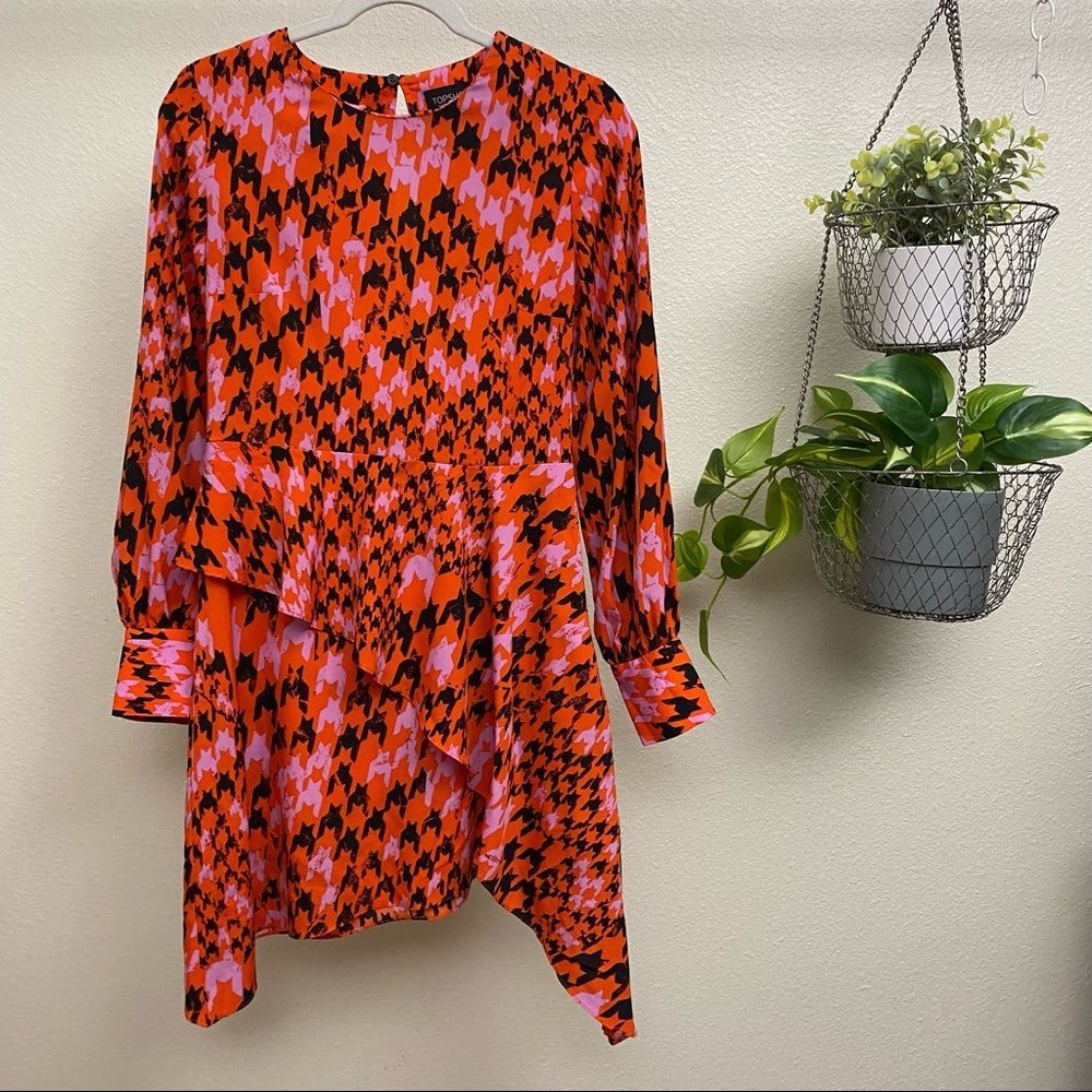 Topshop Houndstooth Patterned Dress - Picture 7 of 11
